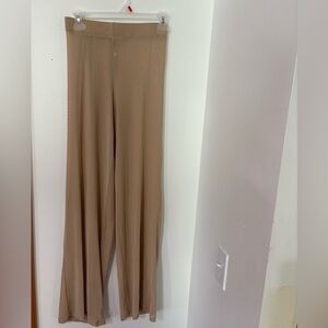 Daisy Beige Sheer Wide Leg Women's Pants
